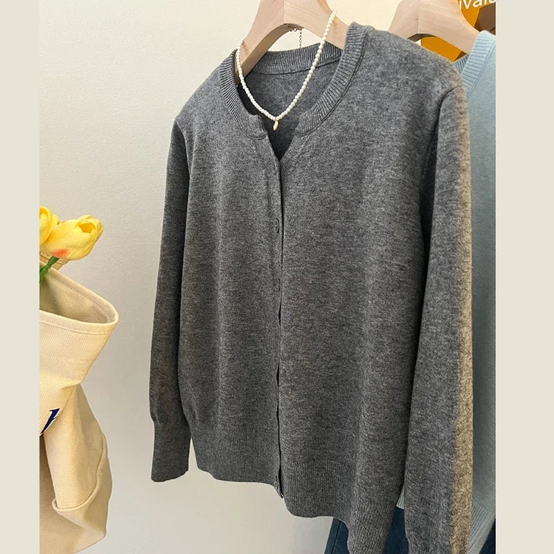 Fashion Women's Thin Fleece Knit Loose Short Cashmere Sweater Round