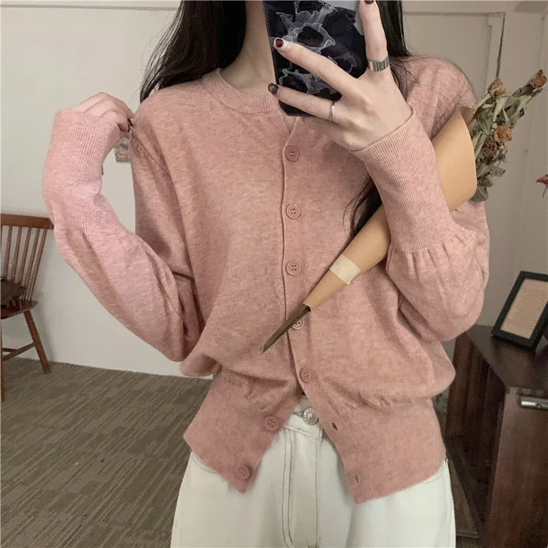 Fashion Women's Thin Fleece Knit Loose Short Cashmere Sweater Round