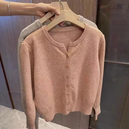 Fashion Women's Thin Fleece Knit Loose Short Cashmere Sweater Round